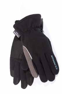 with adjustable wrist cinch strap Zippered pocket on top of hand for inserting a hand warmer for additional comfort THE EDGE GLOVES Made with windproof, waterproof and