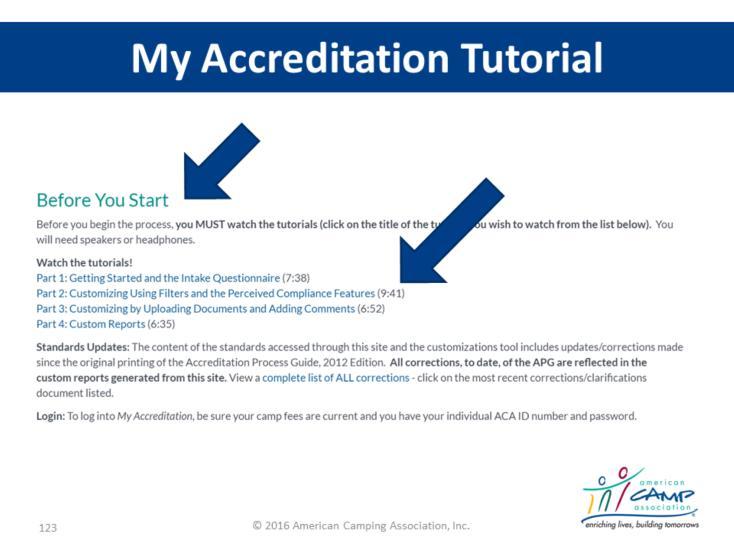 On the My Accreditation information page, you can read more about the features and access some important tips for its use. Please read everything carefully.