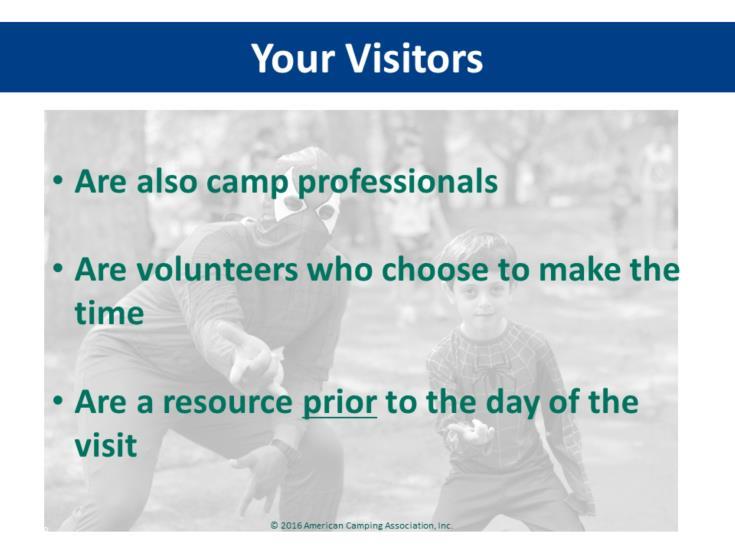 State Objective The objective here is for participants to articulate how their local volunteer visitors and national administrative office can support them.