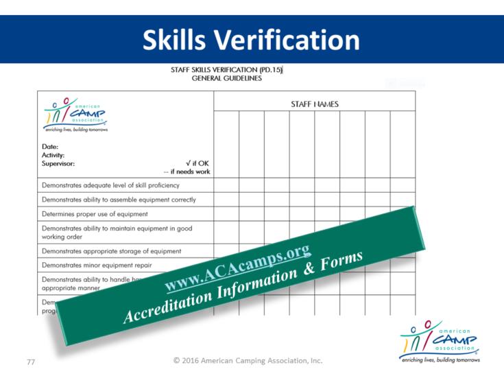 Skills Verification HOW to Find Resources This is another example of documentation used to help meet PD standards.