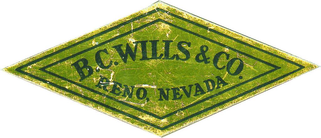 B. C. WILLS & COMPANY ONE OF THE FOUNDERS OF MODERN AMERICAN GAMING by Howard W. Herz In 1960 I met Mr. Joe Klise, salesman for the B.C. Wills Co. of Detroit, Michigan.