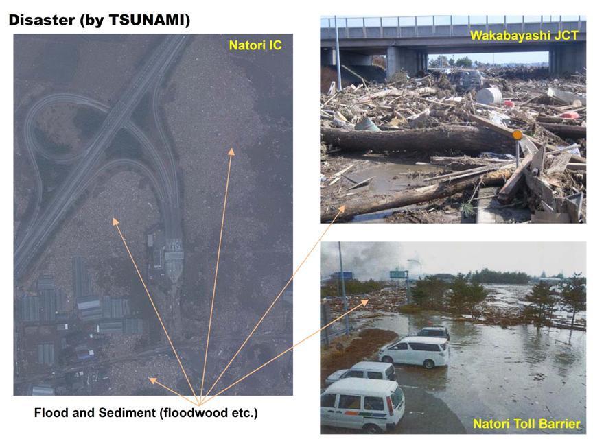 Damage situations of expressway Damages by