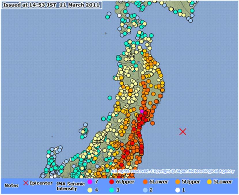 Great East Japan Earthquake and Tsunami, Accident (1/5) < About Great East Japan Earthquake and Tsunami > Date and Time: March 11, 2011 14:46 JST Epicenter: Off the Sanriku coast (38 6.