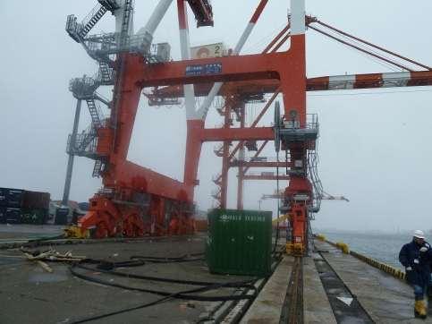 Damage occurred in one non-base-isolated crane
