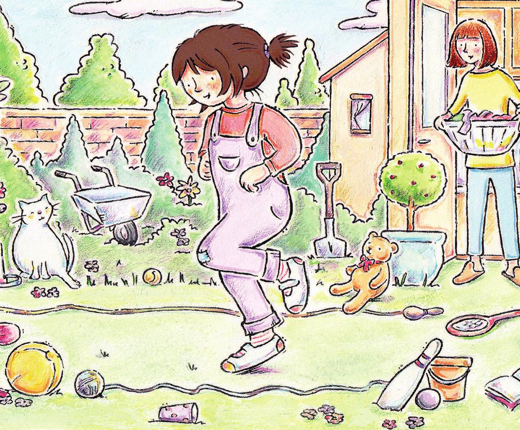On Tuesday, Molly was racing in the garden when her mother said, Molly, tidy up! But she was too busy hopping around her race track. Then Molly went for tea, and she still hadn t tidied up.