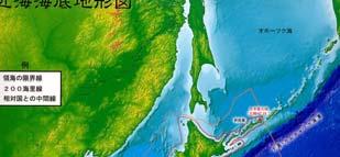 Map of seas surrounding Japan (Deep Trenches :