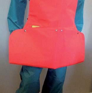 The Apron can be upfolded and fastened, for easier work in stais and on ladders. Very easy to put on and off.