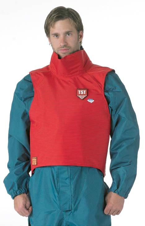 JACKET WITH HAND PROTECTION The Jacket provides effective full front protection as well as around the neck and shoulders. It also has integrated Hand Protection.
