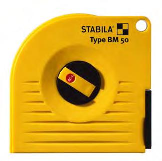 Polyamide-coated steel measuring tape (P); standard graduation scale for all steel tapes: mm/ = mm scale throughout on one side.
