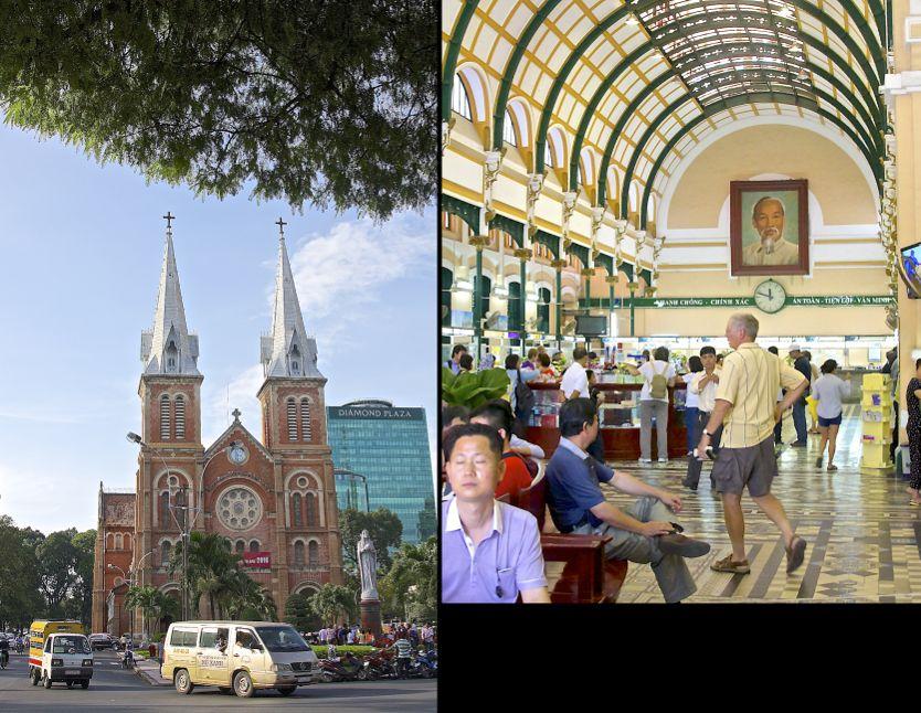 56 Left: Notre Dame Cathedral Above: Saigon