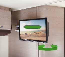 Pull-out bracket for flat screen TV including 12 V/230 V connections The TV arm can be swivelled through 180 degrees,