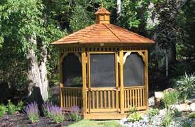 structures Gazebos invite friends and family to gather Wood Gazebos Cedar Shingles +7% of base 30 yr.