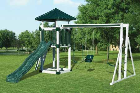 playsets White Tower $2644 4 X 4 tower 5 deck pyramid roof access ladder w/ railing 10 waterfall slide