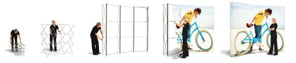 Large displays/pop-ups If you want to create extra impact, a large display is the perfect choice.