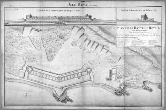 8 Plan de la Batterie Royale, avec ses environs pour servir au projet de 1726, Archives nationales d'outre-mer (ANOM), FR CAOM 3DFC152B.