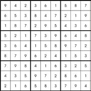 zabava su do ku Cilj sudokua je popuniti sva polja brojevima od 1 do 9, tako da svaka uspravna kolona, svaki vodoravni red i svaki 3x3 kvadrat sadrži svaki broj od 1 do 9.