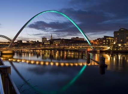 Location. Newcastle is the regional capital of the North East. The city is 98 miles north of Leeds, 104 miles south of Edinburgh and 277 miles north of London.