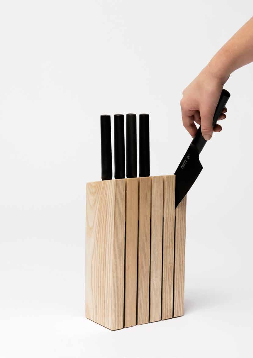 34 35 Ron knives NEW Wooden Knife block This ash wood knife block is designed to create a real statement, especially when used in conjunction with our Ron knives.