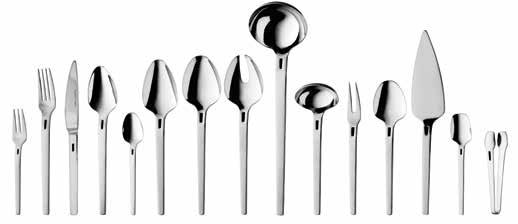 1x salad fork 23 cm (9 ) 1x salad spoon 23 cm (9 ) 1x soup ladle 31 cm (12 1/4 ) 1x gravy/sauce ladle 19 cm (7 1/2 ) 2x cold meat fork 19 cm (7 1/2 ) 1x cream spoon 19,5 cm (7 3/4 )