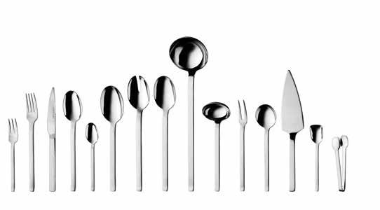(7 ) 1x cream spoon 18,0 cm (7 ) 1x cake server 26,5 cm (10 1/2 ) 1x sugar spoon 13,5 cm (5 1/4 ) 1x pair of sugar tongs 11,5 cm (4 1/2 ) 12x cake fork