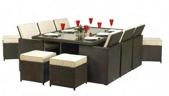 6 (0) Seater Rattan Cube Set - 6 Chairs & 4 Foot Stools Size Code Price 95x25cm