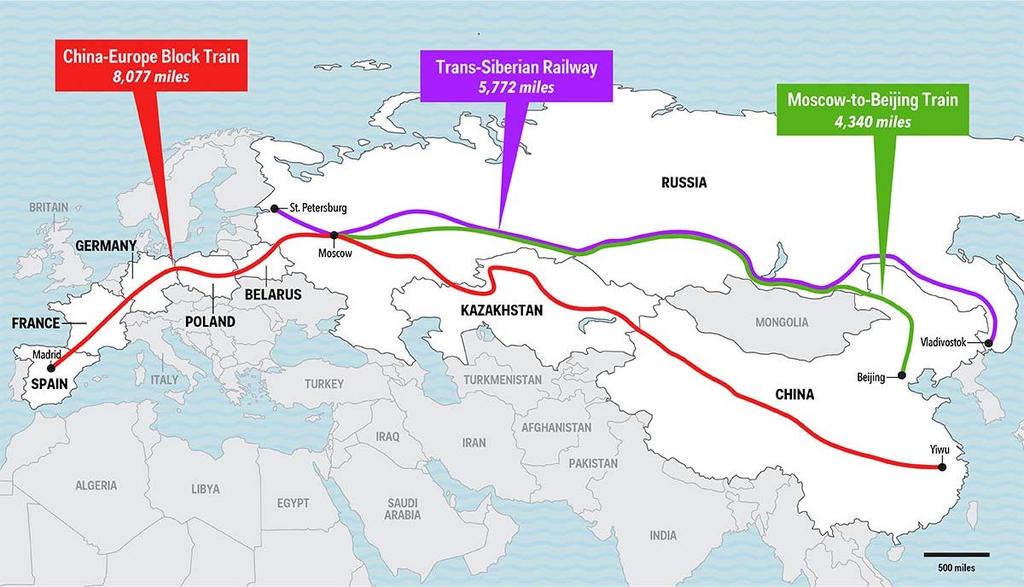 The longest railways in the world In Kazakhstan alone, China has invested $40 billion in road and rail projects