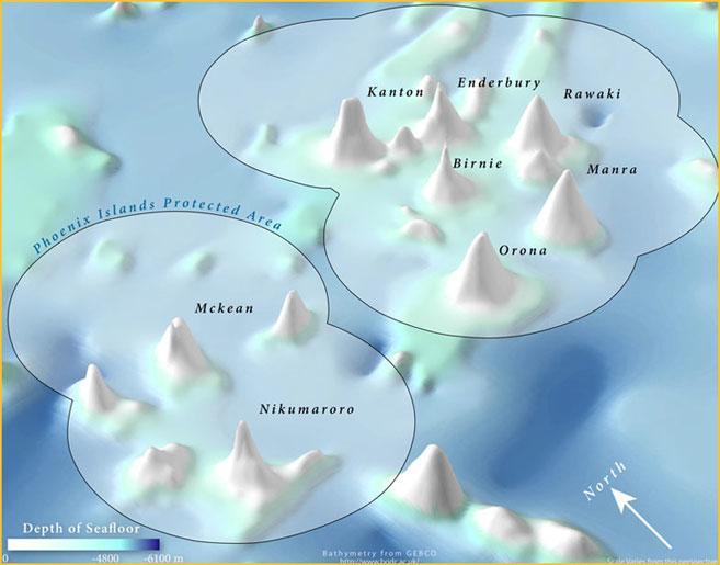with a water column averaging more than 4,000 meters (2.5 miles) deep with a maximum at 6,147 meters. The traditional name for Phoenix Islands is Rawaki. 13 2.