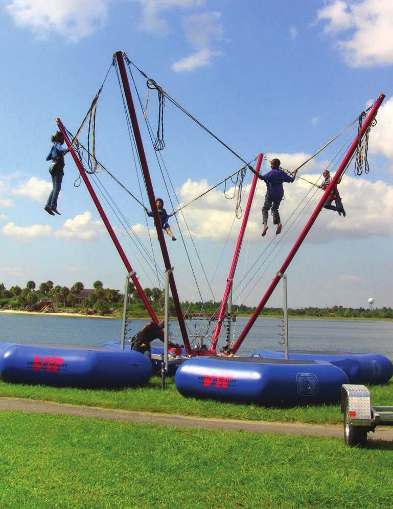 BUNGY TRAMPOLINE Mobile 4 Station Bungy with Detachable Trailer The perfect jumping system for your facility or