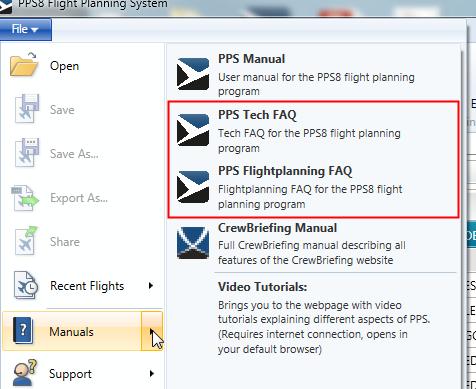 NEW: 2 FAQ has been added technical & flightplanning Under Manuals PPS Tech FAQ has been added.