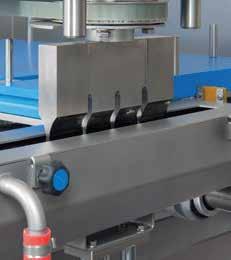 The servo controlled x-y movement makes it possible to bring the products on the cutting table in every desired cutting position and