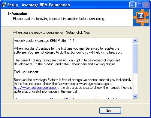 Install the Avantage BPM Foundation 8. 9.