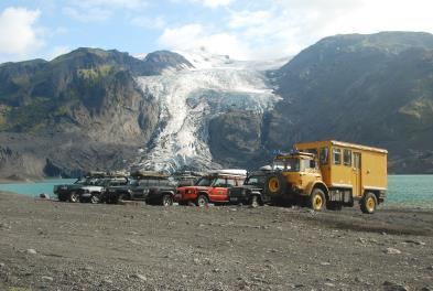 the interior, pass around the northern side of the Vatnajokull ice cap, the third largest mass of glacial ice in the world, to