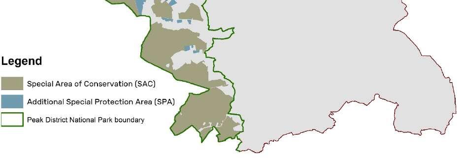 The South Pennine Moors SAC in the Pennine area, plus the Eastern Peak District Moors and Dark Peak SSSIs, are all contained within the same area of the Sheffield district.
