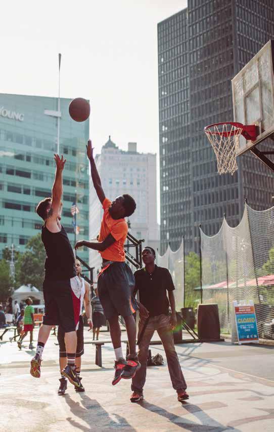 Summer In The Parks @ Cadillac Square QUICKEN LOANS SPORTS ZONE Daily, 9 a.m. 9 p.m. Grab your friends for a game of King of the Court, 3-point shootout or 3-on-3 challenges.