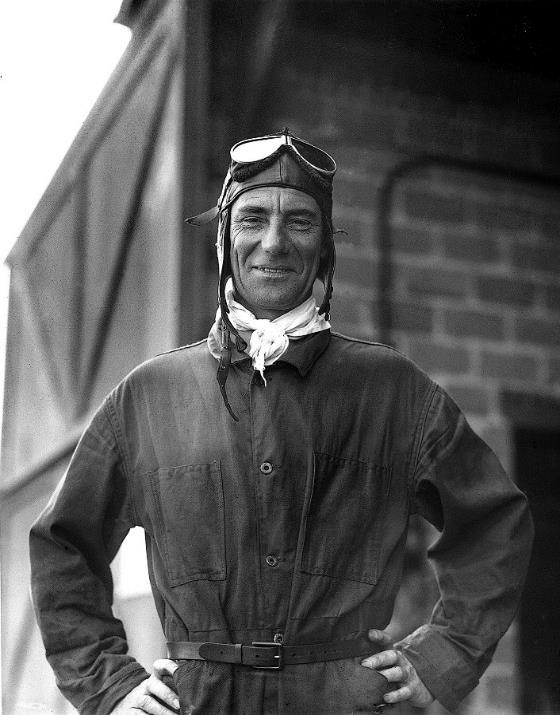 Left: Airmail pilot James D. Hill, circa 1924. Hill was an army flight instructor and test pilot before joining the U.S. Air Mail Service in 1924 at the age of 42.