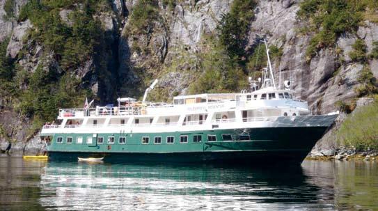 Wilderness Adventurer All Cabins are Above Deck with View Windows Underwater Camera BELOW Length 160' Beam 39' Draft 6.5' Guests 60 Cruise Speed 9.