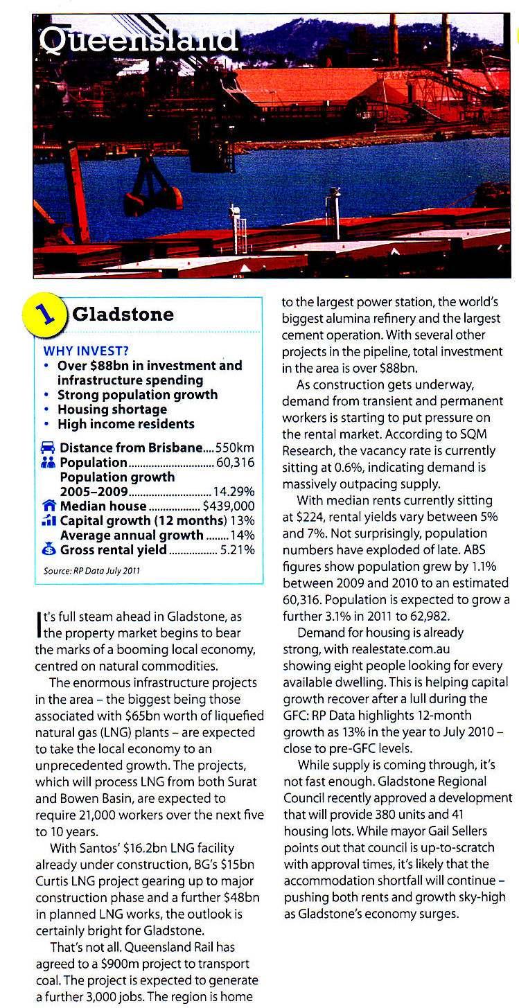 Your Investment Property Magazine Gladstone can no longer be called just an infrastructure boom town.