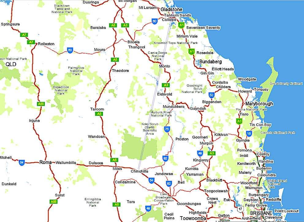 Blue parallel lines represent the straight line distance between Chinchilla (Surat Basin) and Gladstone MAJOR CSG-LNG ENTERPRISES Major Joint Ventures are forming to optimise opportunities Queensland