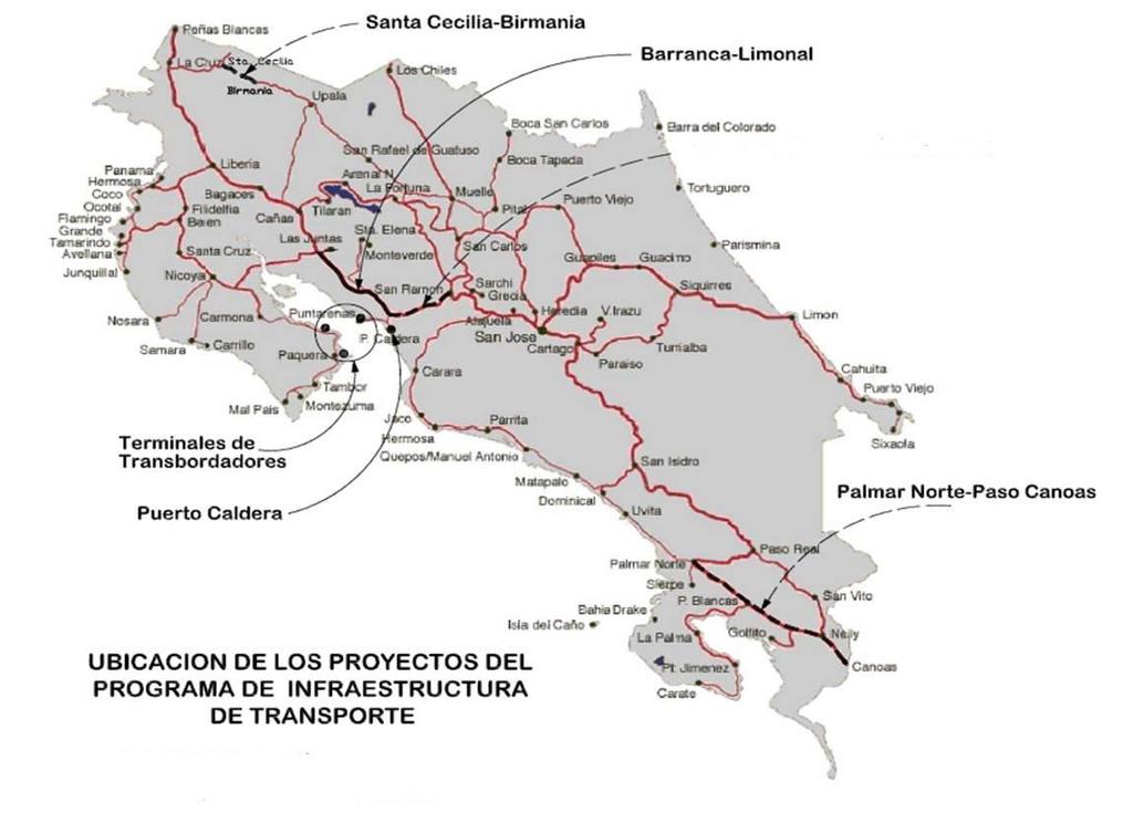 Infraestructure projects Abundancia-Florencia- Ciudad Quesada La Lima-Taras Playa Naranjo-Paquera Total
