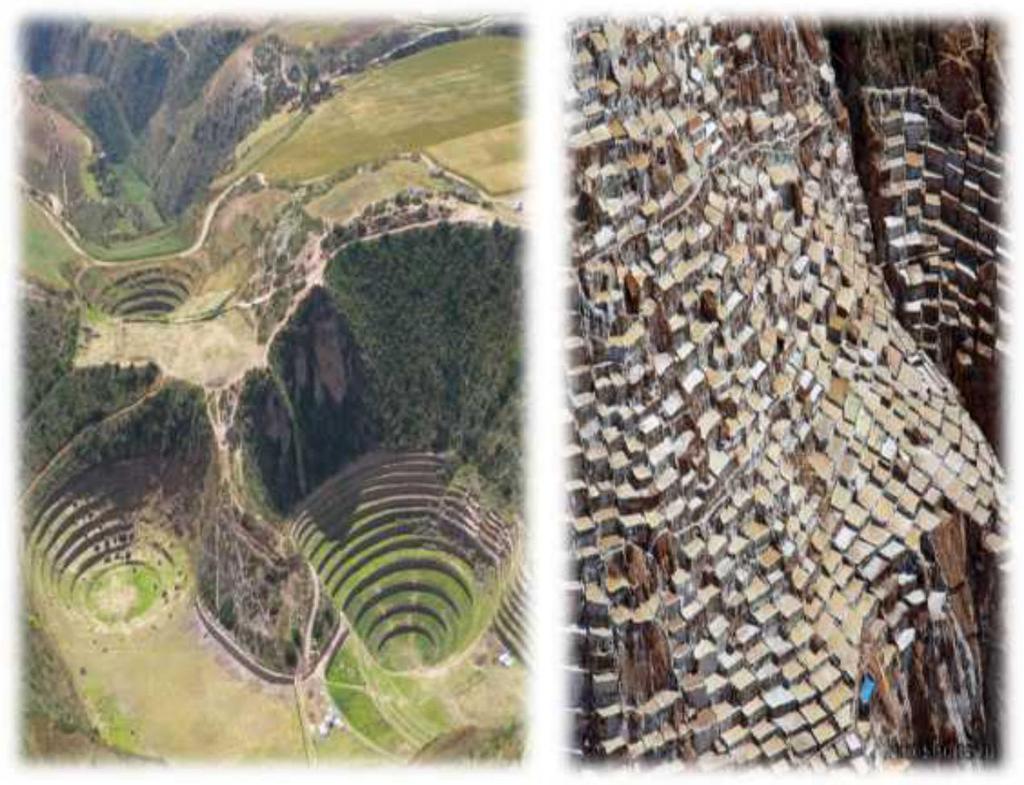 2.- Chincheros - Salt Mines of Maras Moray (6 hrs). We will explore the Valley of Maras including the town of Chincheros. Here you will learn about ancient techniques in textiles and agriculture.