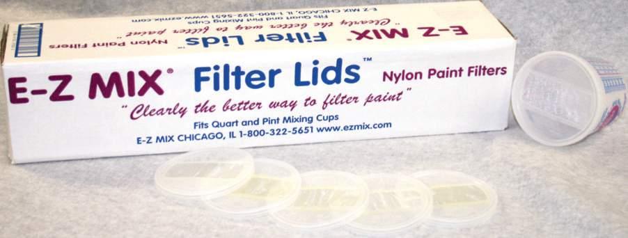 250 Micron Filter - Suitable for all primers, sealers, basecoats and clears Filter Lids TM - Have no paper fibers to contaminate your paint jobs,