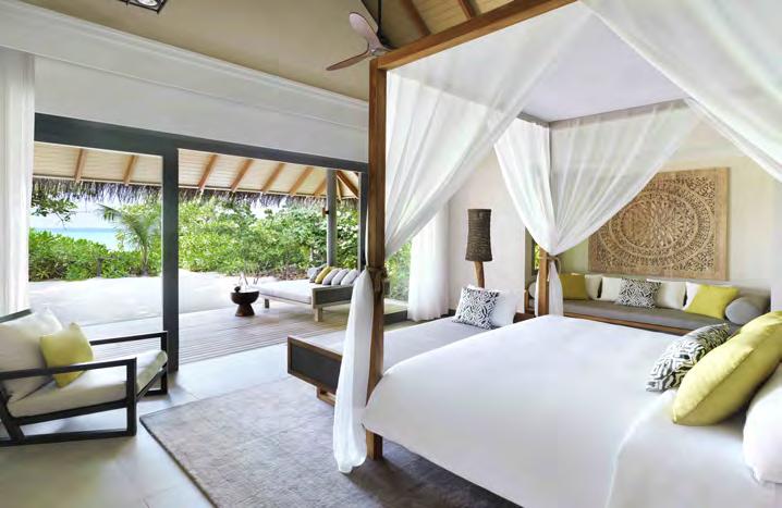 VILLAS & SUITES Beach Villa BEACH BUNGALOW BEACH VILLA BEACH FAMI LY POOL VILLA BEACH POOL SUITE Nestled between swaying coconut trees and Dotted across the expansive white, sandy Featuring the