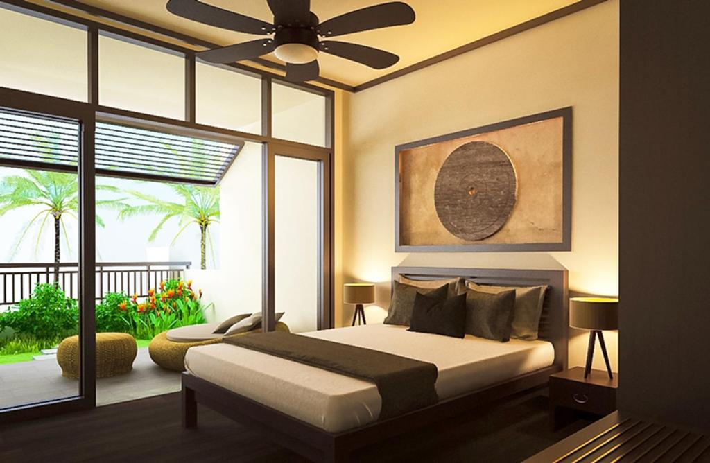 DELUXE ROOMS 36 rooms 39 sqm (420 sqft) Oversized Twin/King bed Connectable on request River & Pool View/Backyard Stylish and spacious designed rooms feature an option of King-sized or