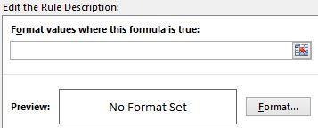 41. 7 Formatiranje korištenjem formule Slika 172 - Formatiranje korištenjem formule U gornjem dijelu nalazi se tekstualno polje za unos formule.