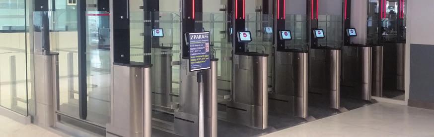 Automated Border Control Automated Border Control e-gate TRANSFORM YOUR IMMIGRATION PROCESS SECURITY, CONVENIENCE & EFFICIENCY The Automated Border Control Gate is an automated immigration control