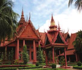 Arrive at the elegant Raffles Le Royal Hotel in time for lunch. Visit the National Museum, with its masterpieces of ancient Khmer art.