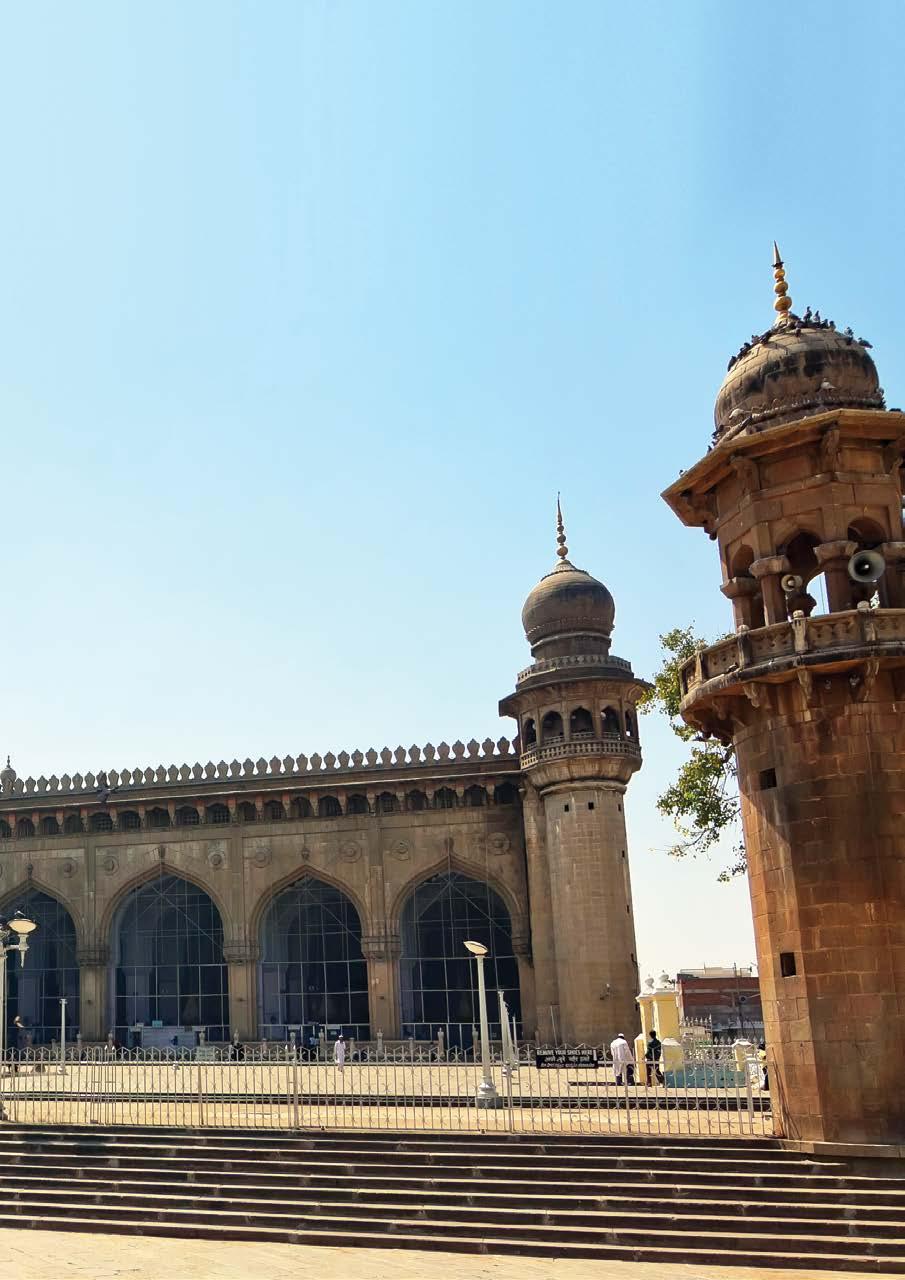 Muhammad Quli Qutb Shah commissioned bricks to be made from the soil brought from Mecca, and used them in the construction of the central arch of the mosque, thus rendering the name to the mosque.