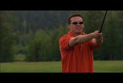 02:57:08:14 N 00:00:08:21 N Clip #: 691 NT-HD-001 Northwest Territories: Close-up of golfer driving golf ball down course