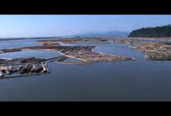 002 BC-HD-001 British Columbia: Vancouver: Aerial of log boom on