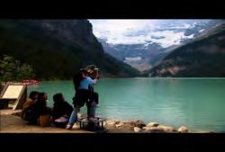 of Chateau Lake Louise signage with hotel in background 01:43:42:25 N 01:43:51:01